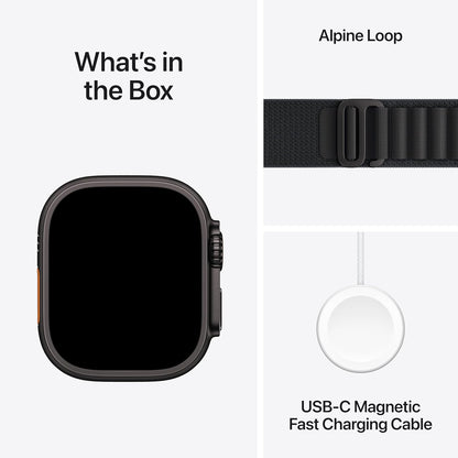 Apple Watch Ultra 3 GPS + Cellular 49mm Black Titanium Case with Black Alpine Loop - Medium