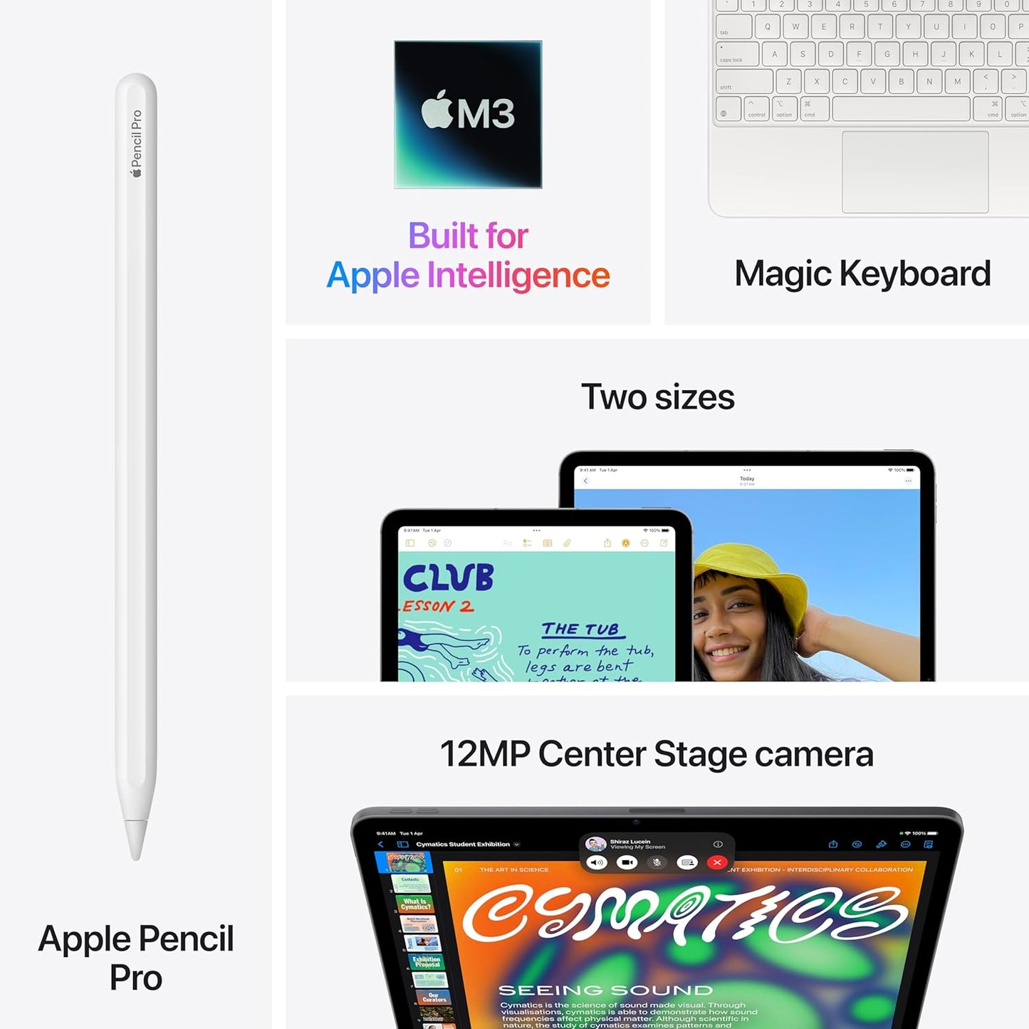 iPad Pro with M3 chip: 512GB, 12MP Front/Back Camera,  Touch ID, All-Day Battery Life — Space Gray